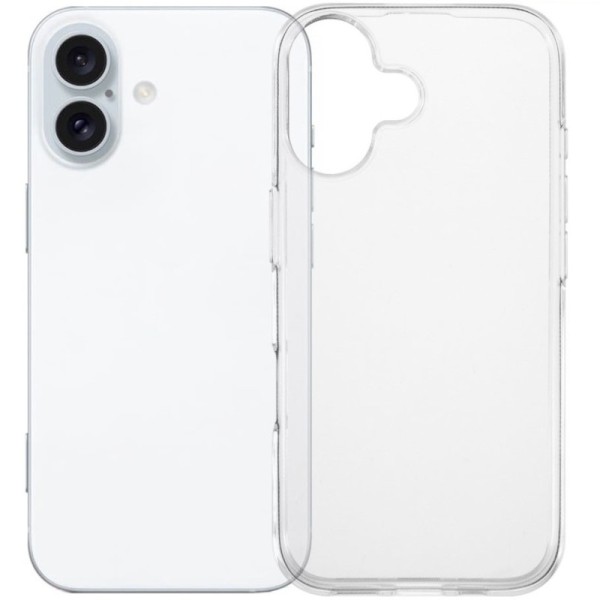 Hard silicone (TPU) case - transparent (iPhone 16 Plus)