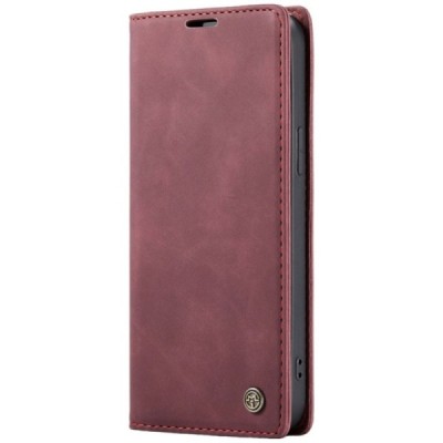 Apple iPhone 16 Pro CaseMe Retro Solid Flip Case Book - Burgundy | Priedai.lt