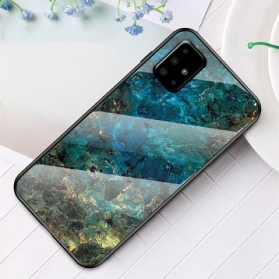 Samsung Galaxy A51 "Marble" Hard Silicone TPU Blue Case - Back | Priedai.lt