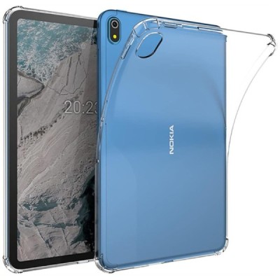 Nokia T10 reinforced protection hard silicone TPU transparent case - back | Priedai.lt