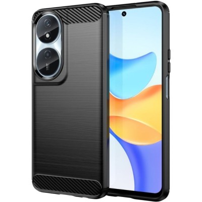 Honor X7b (90 Smart, Play 50 Plus) "Carbon" hard silicone (TPU) black case - cover | Priedai.lt