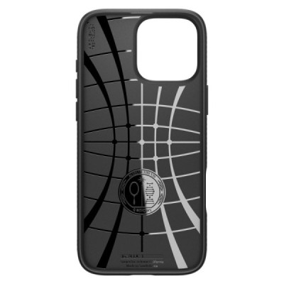 "Spigen" Liquid Air Apple iPhone 16 Pro Max Black Hard Silicone Case Cover - Back | Priedai.lt