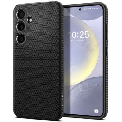 "Spigen" Liquid Air Samsung Galaxy S24+ Black Hard Silicone Case Cover - Back | Priedai.lt