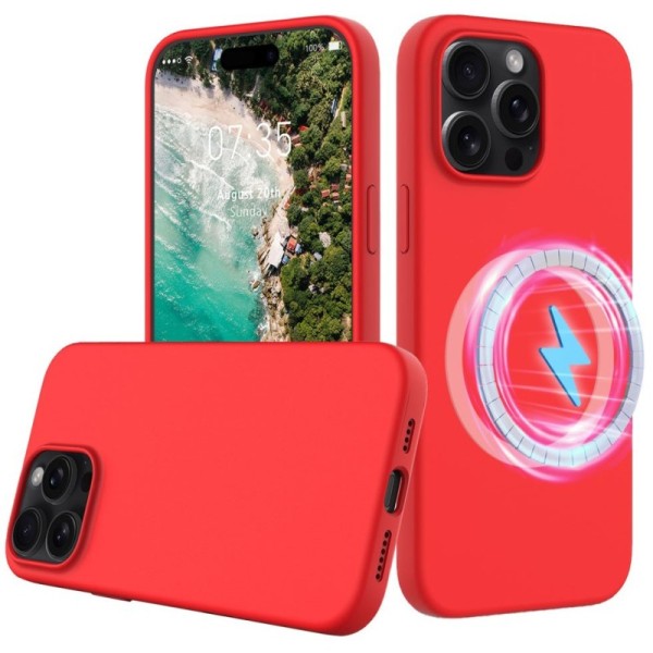 "Shell" MagSafe Hard Silicone (TPU) Case Cover - Red (iPhone 16 Pro)