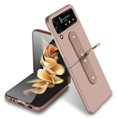 Samsung Galaxy Z Flip4 (F721) "Ring" plastic gold case cover - back | Priedai.lt