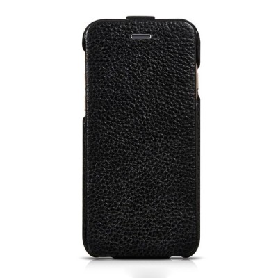 Prabangus „HOCO“ Duke serijos odinis vertikaliai atverčiamas juodas Apple iPhone 6 (6s) dėklas / Priedai.lt
