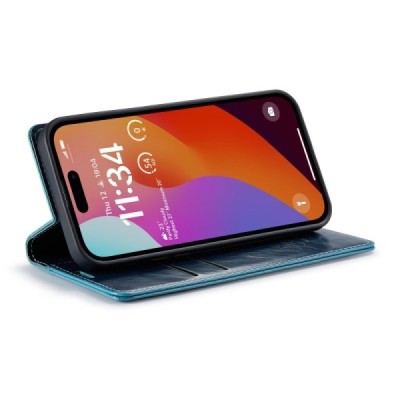 Apple iPhone 16 CaseMe Leather Solid Flip Case Book - Blue | Priedai.lt