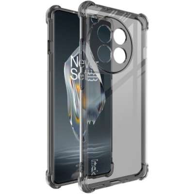 OnePlus 12R 5G (Ace 3) "Imak" reinforced protection hard silicone TPU transparent, gray case - back | Priedai.lt