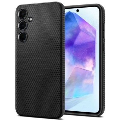 "Spigen" Liquid Air Samsung Galaxy A55 Black Hard Silicone Case Cover - Back | Priedai.lt
