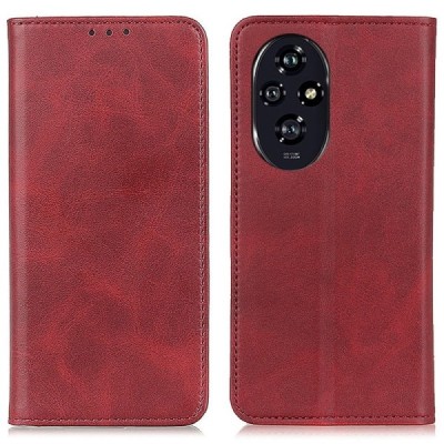 Honor 200 "Split" red leather flip case - book | Priedai.lt