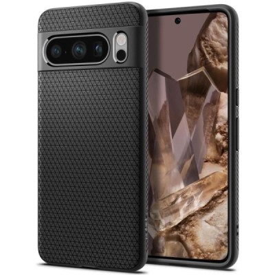 "Spigen" Liquid Air Google Pixel 8 Pro Black Hard Silicone Case Cover - Back | Priedai.lt