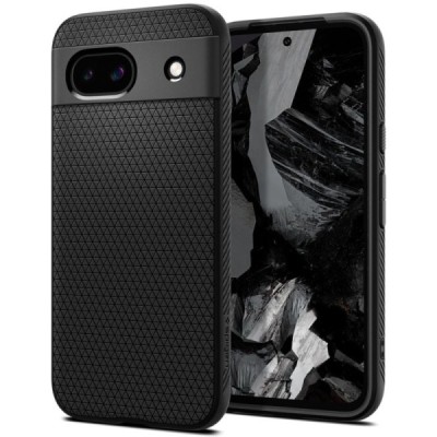 "Spigen" Liquid Air Google Pixel 8A Black Hard Silicone Case Cover - Back | Priedai.lt