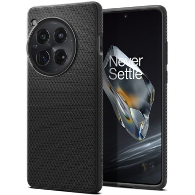 "Spigen" Liquid Air OnePlus 12 Black Hard Silicone Case Cover - Back | Priedai.lt
