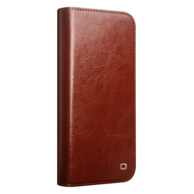 Apple iPhone 16 Pro "QIALINO" flip-up leather case cover - brown | Priedai.lt