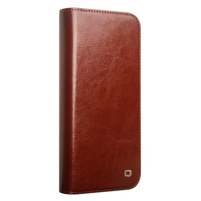 Apple iPhone 16 Plus "QIALINO" flip-up leather case cover - brown | Priedai.lt
