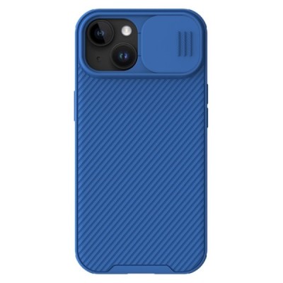 Apple iPhone 15 „Nillkin“ CamShield Pro Magnetic mėlynas dėklas, nugarėlė su kameros apsauga | Priedai.lt