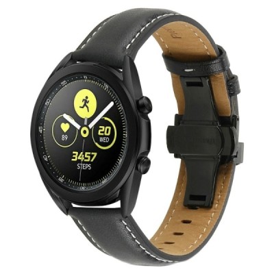 Leather išmaniojo laikrodžio Huawei Watch GT 3 Pro odinė juoda apyrankė | Priedai.lt