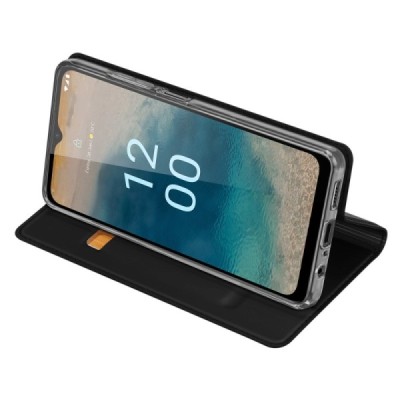 „Dux Ducis“ Skin serijos Nokia G22 juodas odinis atverčiamas dėklas | Priedai.lt