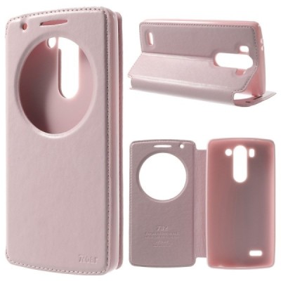 Roar Noble atverčiamas LG G3 S D722 šviesiai rožinis odinis dėklas / Priedai.lt
