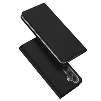„Dux Ducis“ Skin serijos Samsung Galaxy S23 FE (Fan Edition) juodas odinis atverčiamas dėklas | Priedai.lt