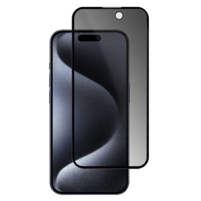 Apple iPhone 15 Pro „Mocolo“ 9H Tempered Glass privatumo sustiprintos apsaugos juodas pilnai dengiantis apsauginis ekrano stikla