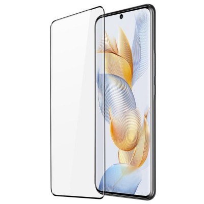 Huawei Honor 90 „Dux Ducis“ 9H Tempered Glass sustiprintos apsaugos juodas pilnai dengiantis apsauginis ekrano stiklas 2.5D | Pr