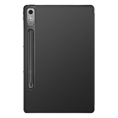 Lenovo Tab P12 12.7" solidus atverčiamas juodas odinis dėklas - knygutė (sulankstomas) | Priedai.lt