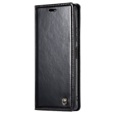 Xiaomi Redmi Note 12 Pro+ 5G „CaseMe“ Leather solidus atverčiamas juodas odinis dėklas - knygutė | Priedai.lt