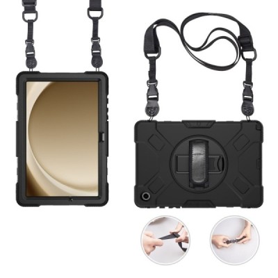 Samsung Galaxy Tab A9+ reinforced protection (360°) black case - back | Priedai.lt