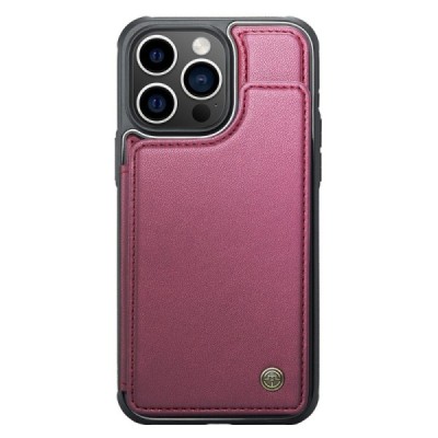Apple iPhone 15 Pro „CaseMe“ Wallet bordo dėklas - nugarėlė | Priedai.lt