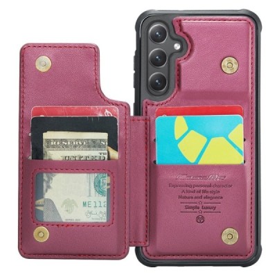 Samsung Galaxy S23 FE (Fan Edition) „CaseMe“ Wallet bordo dėklas - nugarėlė | Priedai.lt