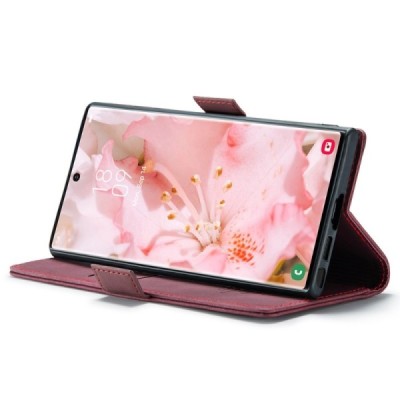 Samsung Galaxy S24 Ultra (SM-S928) CaseMe Retro solidus atverčiamas bordo odinis dėklas - knygutė | Priedai.lt