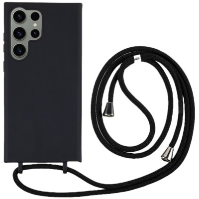 Samsung Galaxy S24 Ultra (SM-S928) Strap kieto silikono TPU juodas dėklas - nugarėlė | Priedai.lt