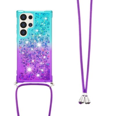 Samsung Galaxy S24 Ultra (SM-S928) „Strap“ Shine kieto silikono TPU mėlynas violetinis dėklas - nugarėlė | Priedai.lt