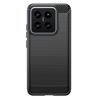 Xiaomi 14 „Carbon“ kieto silikono TPU juodas dėklas - nugarėlė | Priedai.lt