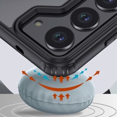 Samsung Galaxy S24 (SM-S921) Armor skaidrus juodos spalvos apvadais kieto silikono (TPU) dėklas | Priedai.lt