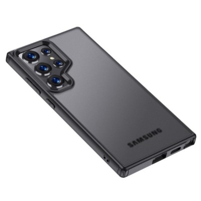 Samsung Galaxy S24 Ultra (SM-S928) Armor skaidrus juodos spalvos apvadais kieto silikono (TPU) dėklas | Priedai.lt
