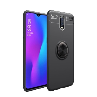 OnePlus 7 „FOCUS“ Kickstand kieto silikono TPU juodas dėklas - nugarėlė | Priedai.lt