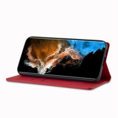 „Lc.Imeeke“ Samsung Galaxy S24+ (SM-S926) raudonas odinis atverčiamas dėklas | Priedai.lt