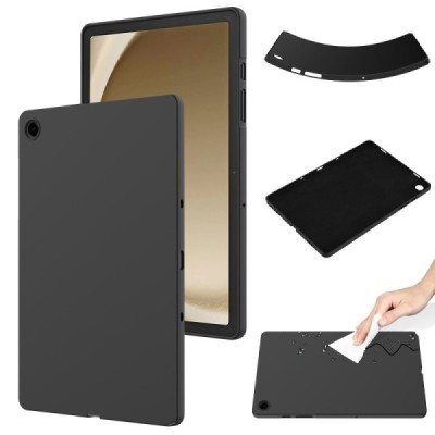 Samsung Galaxy Tab A9+ Shell hard silicone TPU black case - back | Priedai.lt