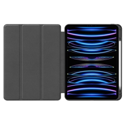 Apple iPad Pro 11 (2025) / 11 (2024) flip black leather case - book with stylus slot | Priedai.lt