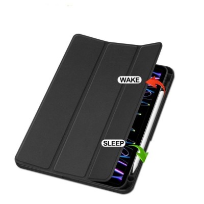 Apple iPad Pro 11 (2025) / 11 (2024) flip black leather case - book with stylus slot | Priedai.lt