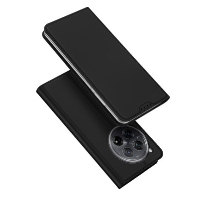 „Dux Ducis“ Skin serijos OnePlus 12 juodas odinis atverčiamas dėklas | Priedai.lt