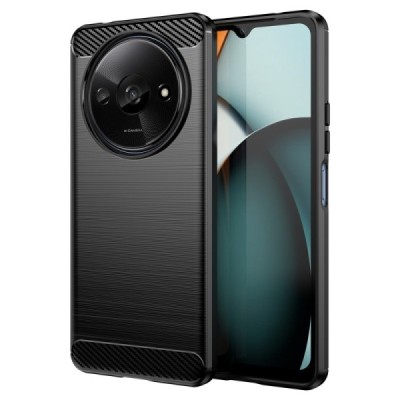 Xiaomi Redmi A3 (Poco C61) „Mofi“ Carbon kieto silikono TPU juodas dėklas - nugarėlė | Priedai.lt