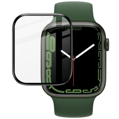 Apple Watch 9, 8, 7 45 mm „Imak“ 9H Tempered Glass sustiprintos apsaugos juodas apsauginis ekrano stiklas 0,3 mm | Priedai.lt