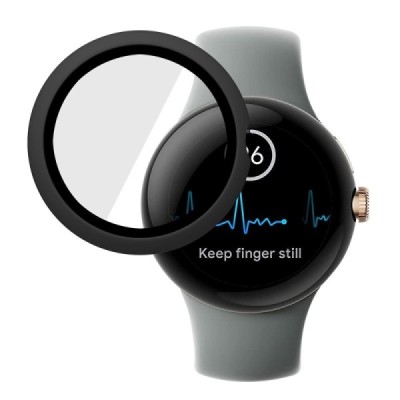 Google Pixel Watch 2 (Pixel Watch) „Enkay“ 9H reinforced security black protective screen glass 0,2 mm | Priedai.lt