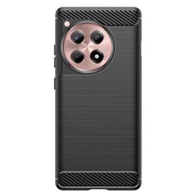 OnePlus 12R (Ace 3) „Carbon“ hard silicone TPU black case - back | Priedai.lt