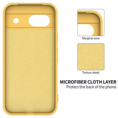 Google Pixel 8A Shell hard liquid silicone (TPU) yellow case - cover | Priedai.lt
