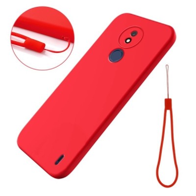 Nokia C21 Shell hard liquid silicone (TPU) red case - cover | Priedai.lt