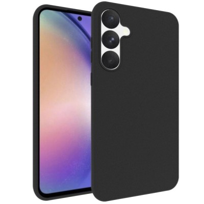 Samsung Galaxy A55 5G (SM-A556E) hard silicone (TPU) black case - cover | Priedai.lt